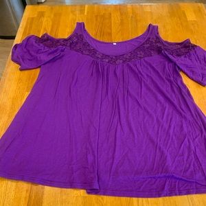 Women’s plus size cold shoulder top -XXL